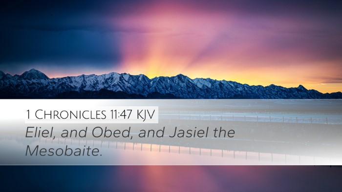 1 Chronicles 11:47 KJV Desktop Wallpaper - Eliel, and Obed, and Jasiel the - Desktop Bible Verse Wallpaper
