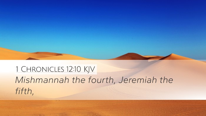 1 Chronicles 12:10 KJV Desktop Wallpaper - Mishmannah the fourth, Jeremiah the - Desktop Bible Verse Wallpaper