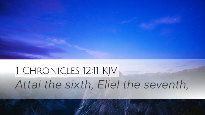 1 Chronicles 12:11 KJV Desktop Wallpaper - Attai the sixth, Eliel the - Desktop Bible Verse Wallpaper