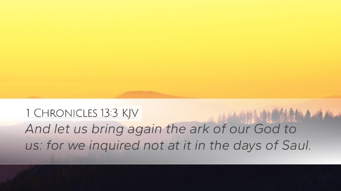 1 Chronicles 13:3 KJV Bible Verse Image