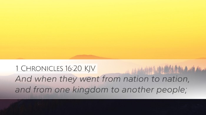 1 Chronicles 16:20 KJV Bible Verse Image