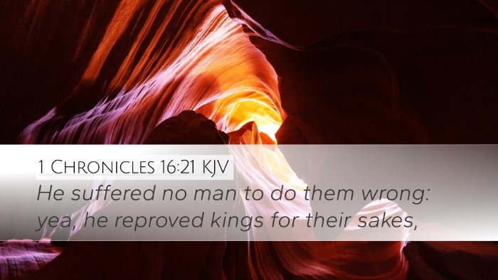 1 Chronicles 16:21 KJV Bible Verse Image