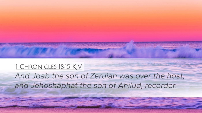 1 Chronicles 18:15 KJV Bible Verse Image