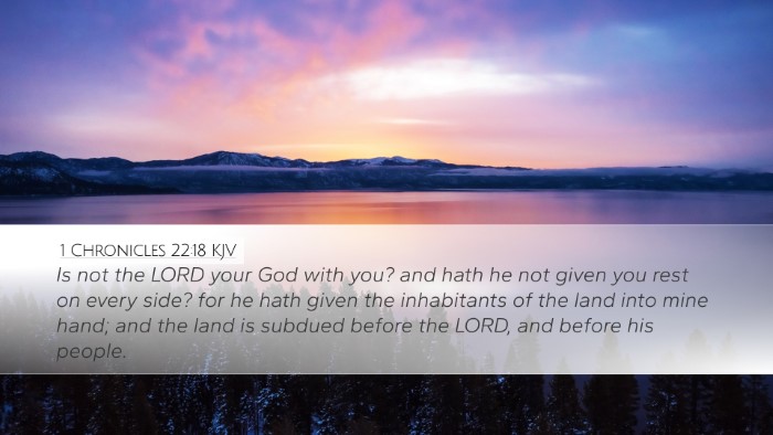1 Chronicles 22:18 KJV Bible Verse Image