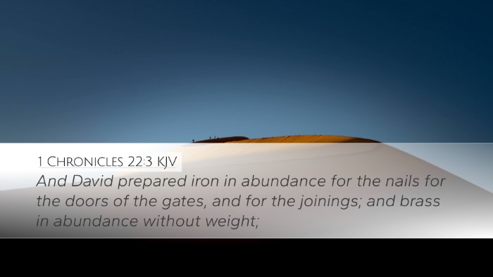 1 Chronicles 22:3 KJV Bible Verse Image