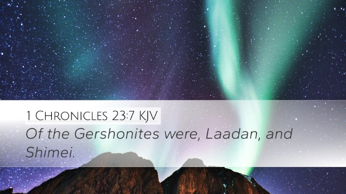 1 Chronicles 23:7 KJV Bible Verse Image