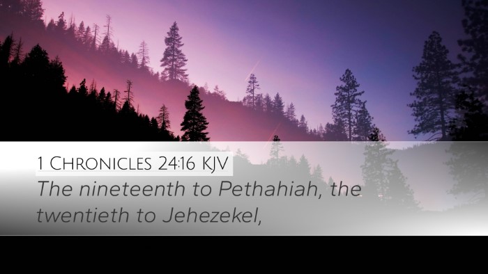 1 Chronicles 24:16 KJV Desktop Wallpaper - The nineteenth to Pethahiah, the twentieth to - Desktop Bible Verse Wallpaper