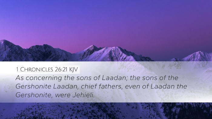 1 Chronicles 26:21 KJV Bible Verse Image