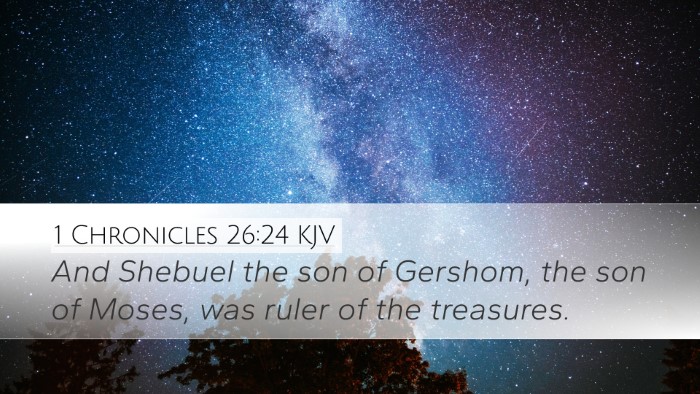 1 Chronicles 26:24 KJV Desktop Wallpaper - And Shebuel the son of Gershom, the son of Moses, - Desktop Bible Verse Wallpaper