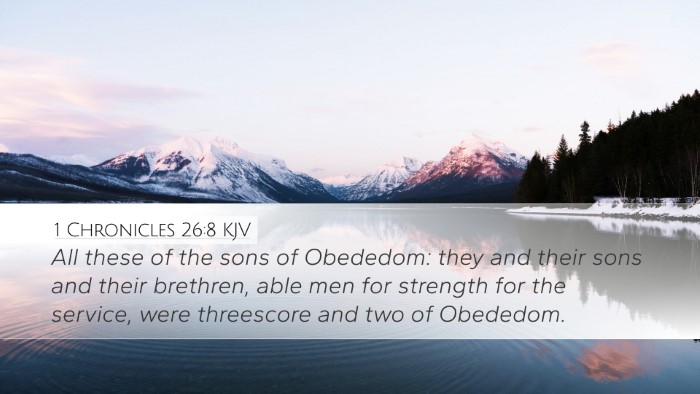 1 Chronicles 26:8 KJV Bible Verse Image