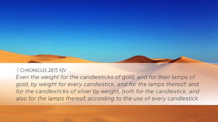 1 Chronicles 28:15 KJV Bible Verse Image