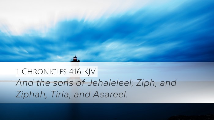1 Chronicles 4:16 KJV Desktop Wallpaper - And the sons of Jehaleleel; Ziph, and Ziphah, - Desktop Bible Verse Wallpaper