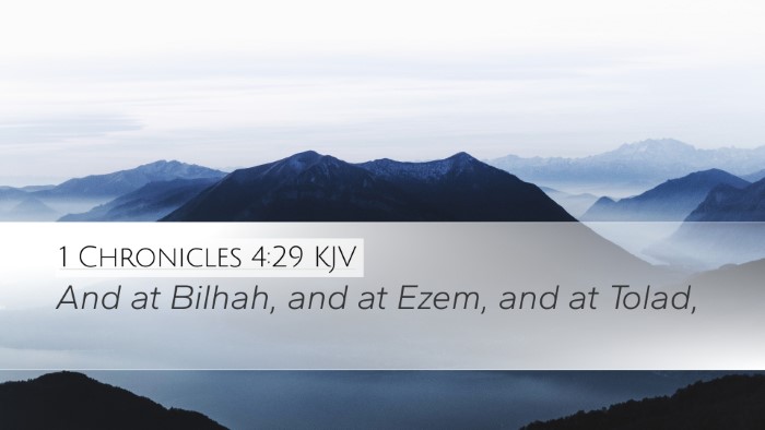 1 Chronicles 4:29 KJV Bible Verse Image