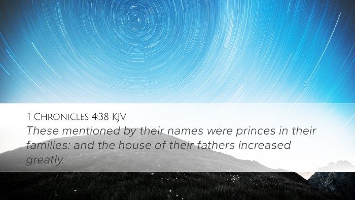 1 Chronicles 4:38 KJV Bible Verse Image