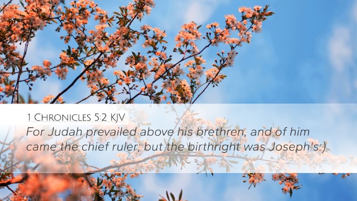 1 Chronicles 5:2 KJV Bible Verse Image
