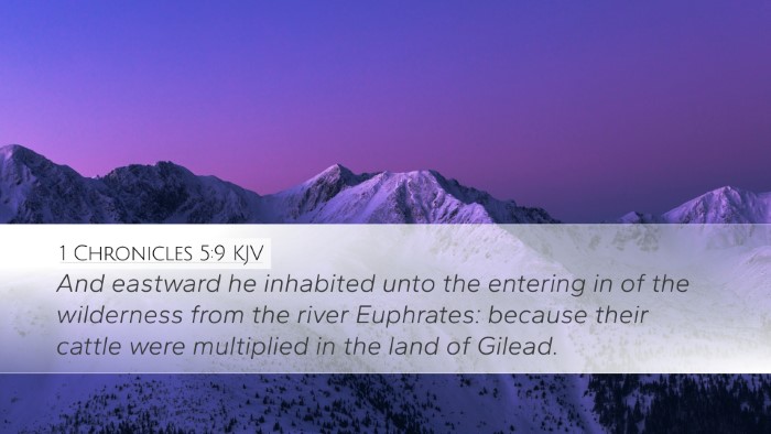 1 Chronicles 5:9 KJV Bible Verse Image