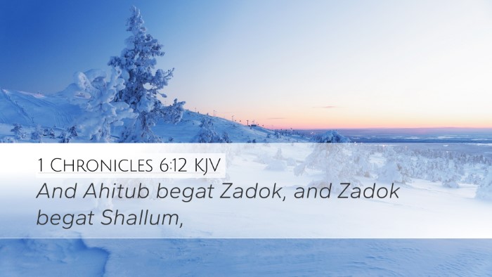1 Chronicles 6:12 KJV Desktop Wallpaper - And Ahitub begat Zadok, and Zadok begat - Desktop Bible Verse Wallpaper