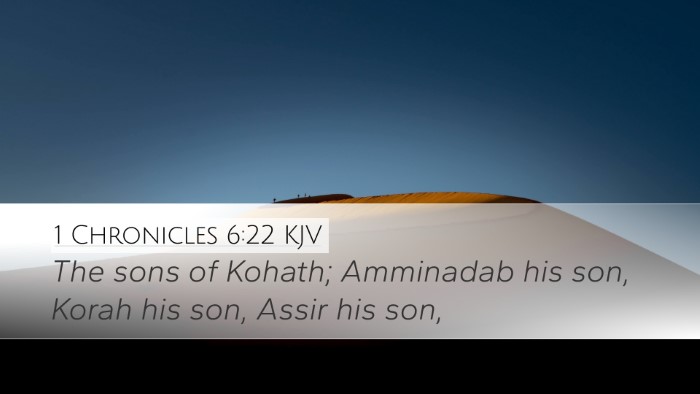 1 Chronicles 6:22 KJV Bible Verse Image