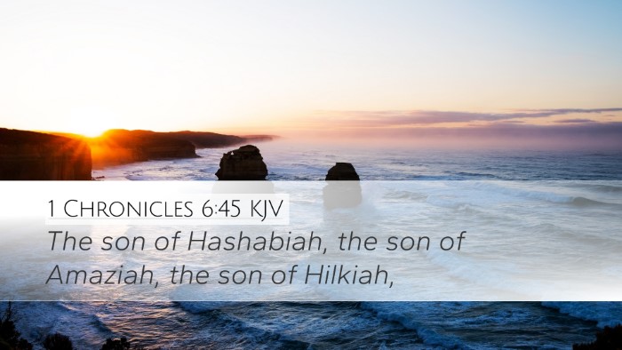 1 Chronicles 6:45 KJV Desktop Wallpaper - The son of Hashabiah, the son of Amaziah, the son - Desktop Bible Verse Wallpaper