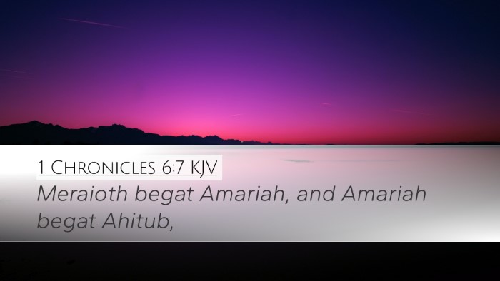 1 Chronicles 6:7 KJV Bible Verse Image