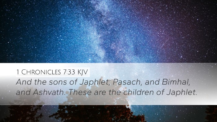 1 Chronicles 7:33 KJV Desktop Wallpaper - And the sons of Japhlet; Pasach, and Bimhal, and - Desktop Bible Verse Wallpaper