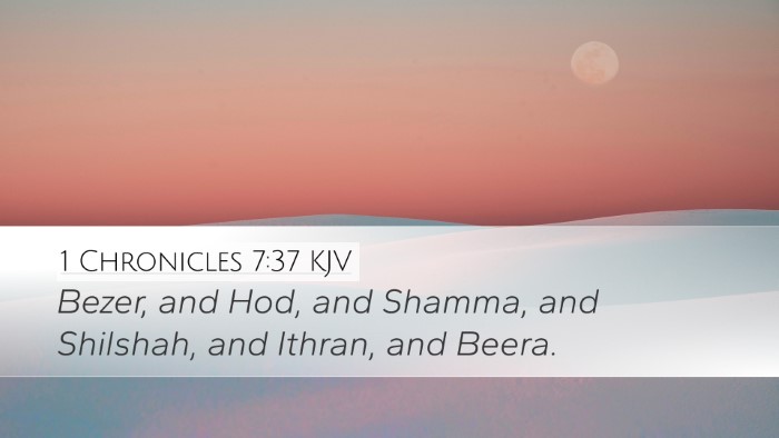 1 Chronicles 7:37 KJV Desktop Wallpaper - Bezer, and Hod, and Shamma, and Shilshah, and - Desktop Bible Verse Wallpaper