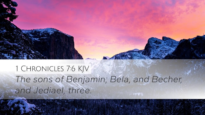1 Chronicles 7:6 KJV Bible Verse Image