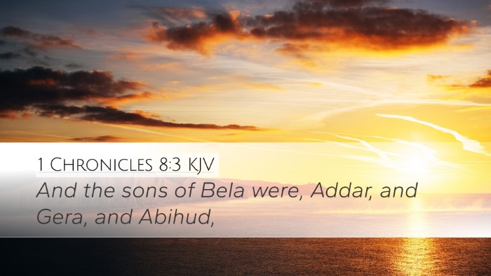 1 Chronicles 8:3 KJV Bible Verse Image
