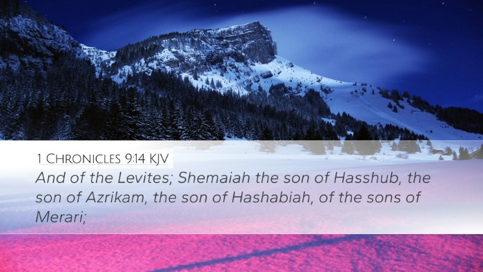 1 Chronicles 9:14 KJV Bible Verse Image