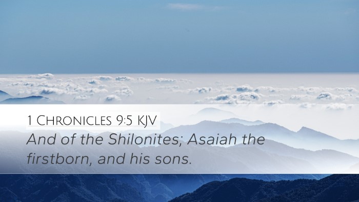 1 Chronicles 9:5 KJV Bible Verse Image
