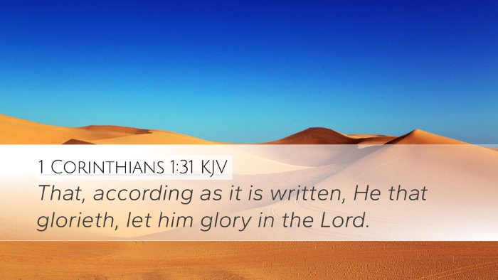 1 Corinthians 1:31 KJV Bible Verse Image