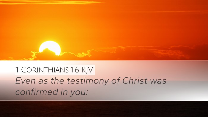1 Corinthians 1:6 KJV Bible Verse Image