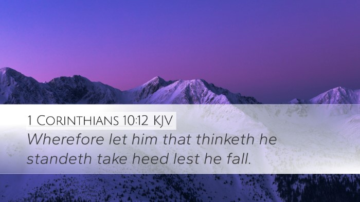 1 Corinthians 10:12 KJV Bible Verse Image