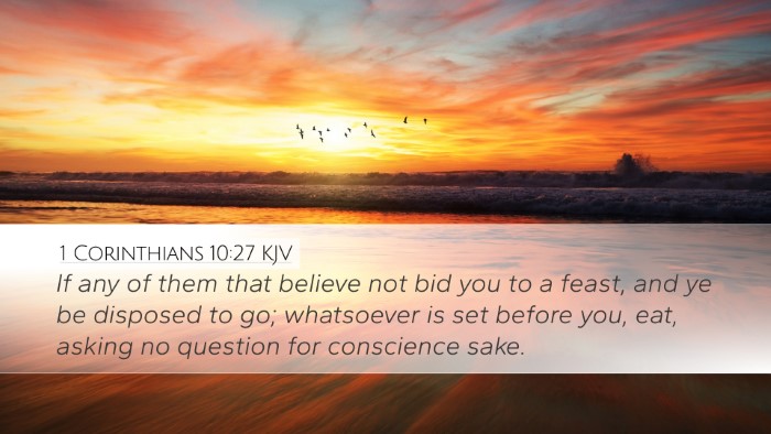 1 Corinthians 10:27 KJV Bible Verse Image