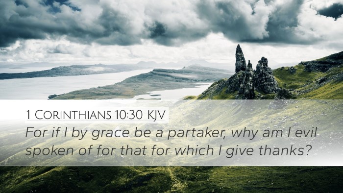 1 Corinthians 10:30 KJV Bible Verse Image