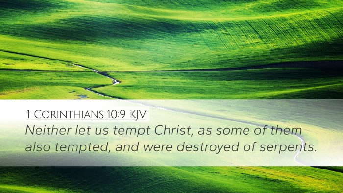 1 Corinthians 10:9 KJV Bible Verse Image