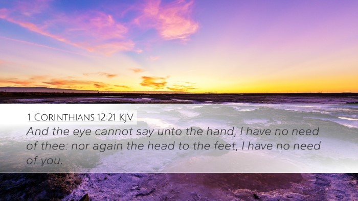 1 Corinthians 12:21 KJV Bible Verse Image