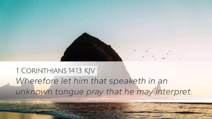 1 Corinthians 14:13 KJV Desktop Wallpaper - Wherefore let him that speaketh in an unknown - Desktop Bible Verse Wallpaper