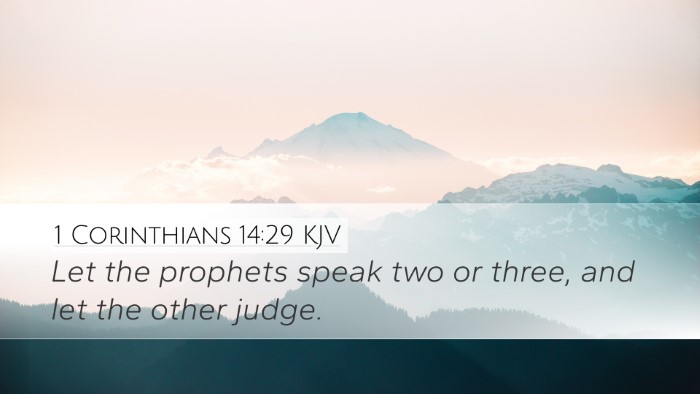 1 Corinthians 14:29 KJV Bible Verse Image