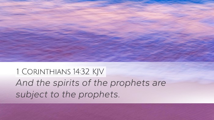 1 Corinthians 14:32 KJV Bible Verse Image