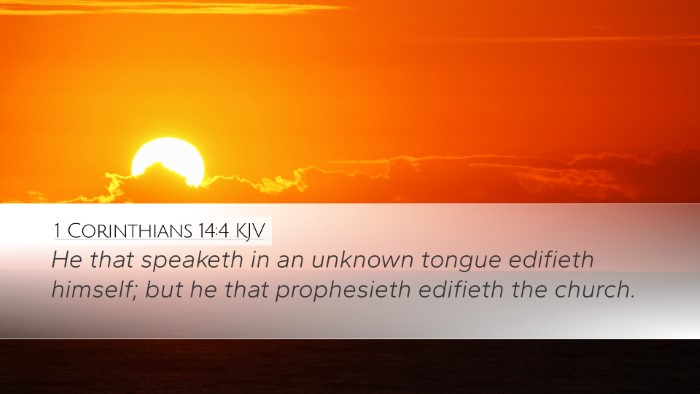1 Corinthians 14:4 KJV Bible Verse Image