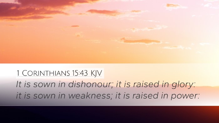 1 Corinthians 15:43 KJV Bible Verse Image