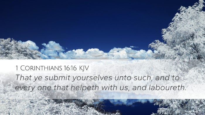 1 Corinthians 16:16 KJV Bible Verse Image