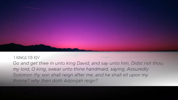 1 Kings 1:13 KJV Bible Verse Image