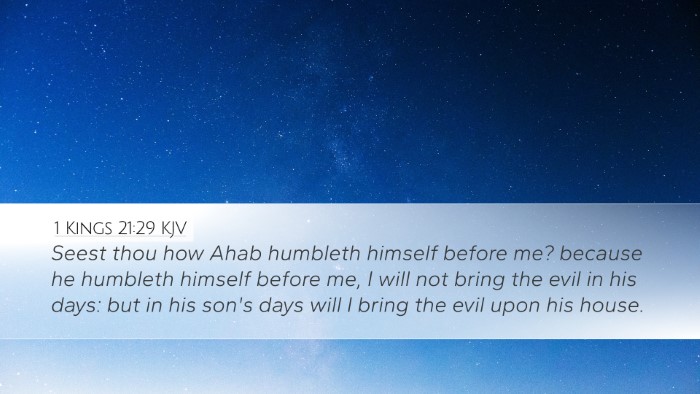 1 Kings 21:29 KJV Bible Verse Image