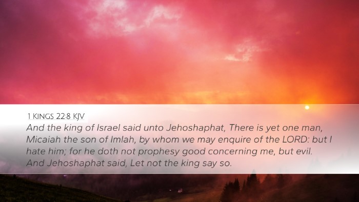 1 Kings 22:8 KJV Bible Verse Image