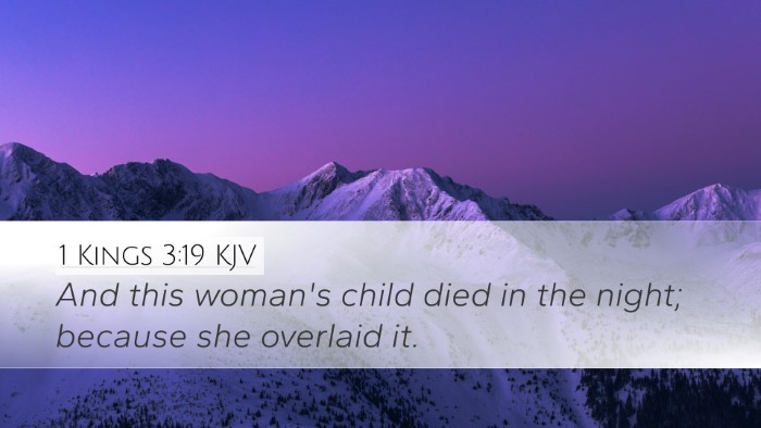 1 Kings 3:19 KJV Desktop Wallpaper - And this woman's child died in the night; because - Desktop Bible Verse Wallpaper