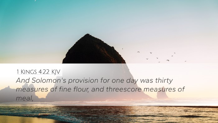 1 Kings 4:22 KJV Desktop Wallpaper - And Solomon's provision for one day was thirty - Desktop Bible Verse Wallpaper