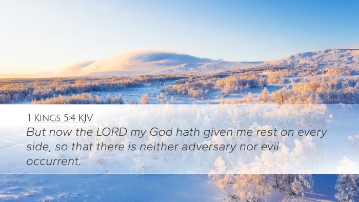 1 Kings 5:4 KJV Bible Verse Image