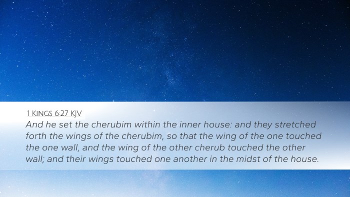 1 Kings 6:27 KJV Desktop Wallpaper - And he set the cherubim within the inner house: - Desktop Bible Verse Wallpaper